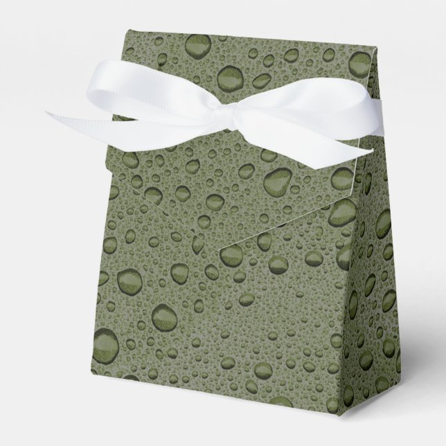Caixinha De Lembrancinhas Gotas de água verde-oliva (Frente)