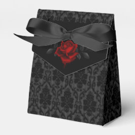 Caixinha De Lembrancinhas Gothic Black Damask Rose Wedding