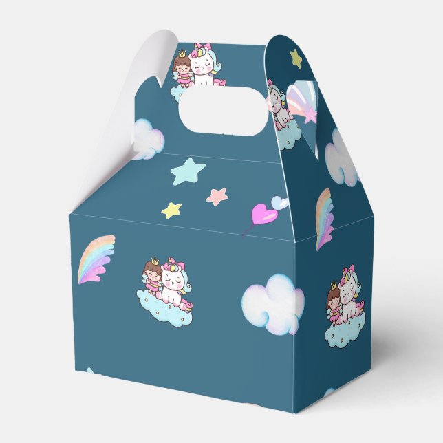 Caixinha De Lembrancinhas Gradiente mágico do padrão arco-íris da Princesa d (Frente)