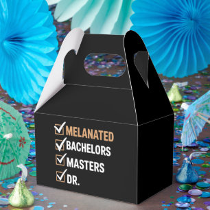 Caixinha De Lembrancinhas Graduação de Doutorado Melanizado PhD EDD Bacharel