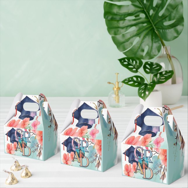 Caixinha De Lembrancinhas Graduação de Imagem de Aquarela (Múltiplo)