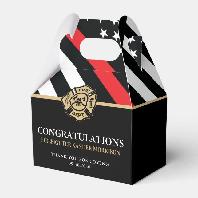 Caixinha De Lembrancinhas Graduação na Academia de Bombeiros Bandeira Linha  (Frente)