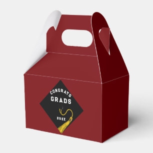 Caixinha De Lembrancinhas Graduation Party Maroon Favor Box