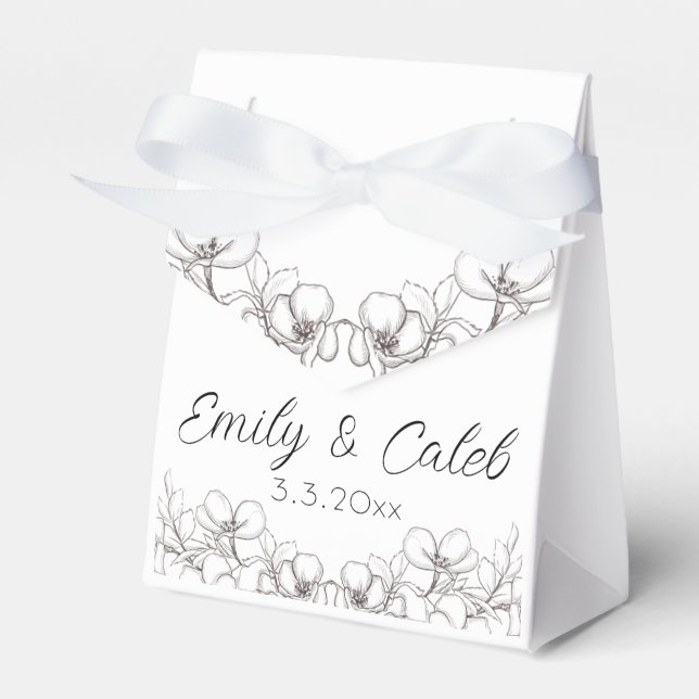 Caixinha De Lembrancinhas Gráfico Floral de Recepções de casamento (Frente)