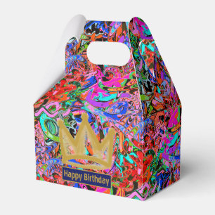 Caixinha De Lembrancinhas Grafite de rua com a coroa dourada