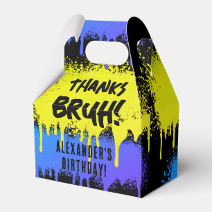 Caixinha De Lembrancinhas Grafite Neon de aniversário do Bruh Boy Amarelo