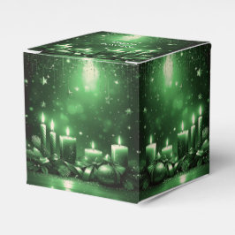 Caixinha De Lembrancinhas Green Candles Christmas Holiday Favor Box