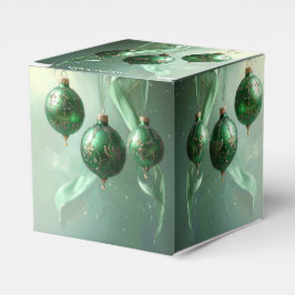 Caixinha De Lembrancinhas Green Christmas Ball Holiday Favor Box