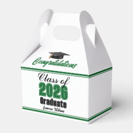 Caixinha De Lembrancinhas Green Class of 2026 Custom Graduation Party