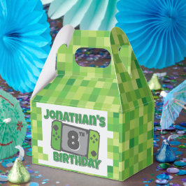 Caixinha De Lembrancinhas Green Pixel Birthday Favor Box