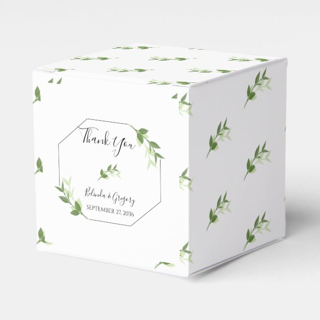 Caixinha De Lembrancinhas Greenery Garden Deixa Casamento de Quadros (Frente)