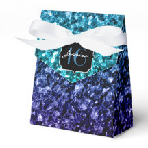 Grelhas de brilho de Ombre azul-aqua Doce 16