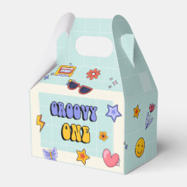 Caixinha De Lembrancinhas Groovy One Hippie Retro Festa de aniversário