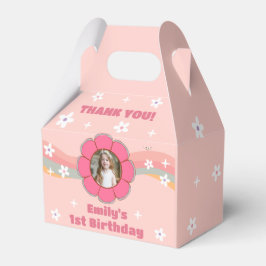 Caixinha De Lembrancinhas Groovy Rainbow Festa de aniversário Favor Box