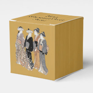 Caixinha De Lembrancinhas Group Vintage Japonês Geisha Women Ouro Amarelo