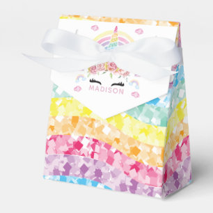 Caixinha De Lembrancinhas Grupo do Unicórnio Rainbow Glitter Personalizado
