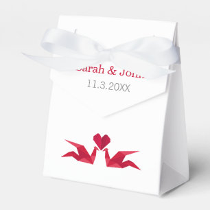 Caixinha De Lembrancinhas guindastes vermelhos do origami que Wedding a