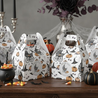 Caixinha De Lembrancinhas Halloween de Carruagem de Bebê Vitoriana do Gótico