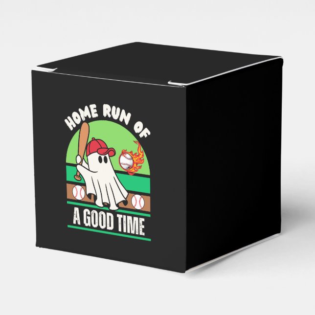 Caixinha De Lembrancinhas Halloween do jogador de baseball fantasma (Frente)