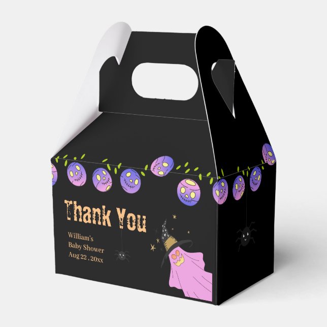 Caixinha De Lembrancinhas Halloween Gradient Ghost Skull Garland (Frente)