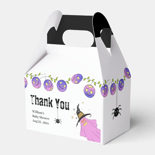 Caixinha De Lembrancinhas Halloween Gradient Ghost Skull Garland (Frente)