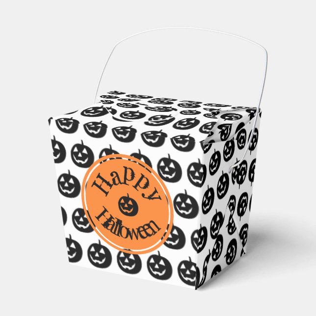 Caixinha De Lembrancinhas Halloween Modern Pumpkin Design (Frente)