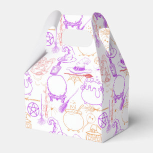 Caixinha De Lembrancinhas Halloween Witchcraft Pattern Neon 01