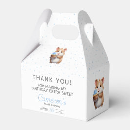 Caixinha De Lembrancinhas Hamster cupcake azul, bolha e aniversário gigante