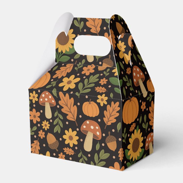 Caixinha De Lembrancinhas Hand Drawn Rustic Fall Pattern Favor Box (Frente)