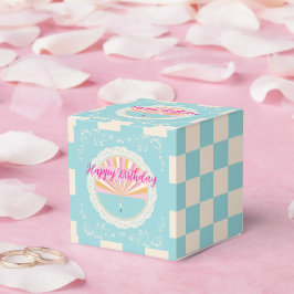 Caixinha De Lembrancinhas Happy Birthday Fun Party Box, Blue Checkered