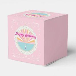 Caixinha De Lembrancinhas Happy Birthday Fun Party Box, Pink Rainbow