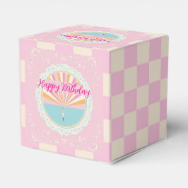 Caixinha De Lembrancinhas Happy Birthday Fun Party Box, Pink Rainbow