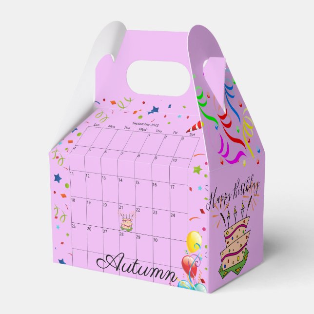 Caixinha De Lembrancinhas Happy Birthday Gable Favor Box, setembro de 2022 (Frente)