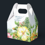 Caixinha De Lembrancinhas Hibisco Tropical Floral Amarelo<br><div class="desc">Hibisco com Folhagem Tropical em um Azul Claro Lavado. O Azul Lavado pode ser excluído editando o design.</div>