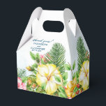 Caixinha De Lembrancinhas Hibiscus Hawaiian Tropical Floral<br><div class="desc">Hibisco com folhagem tropical num Lava Azul Claro. O Wash Azul pode ser excluído editando o design.</div>