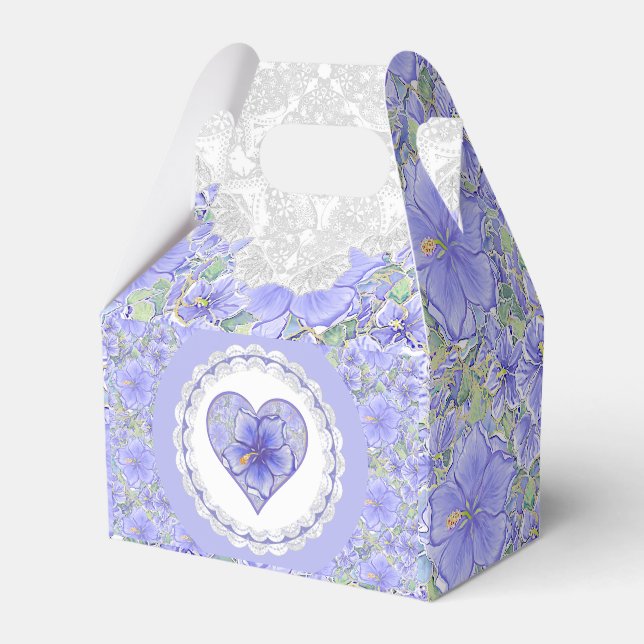 Caixinha De Lembrancinhas Hibiscus & lace BLUE (Frente)