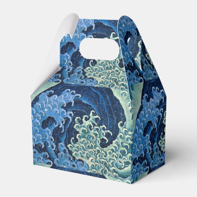 Caixinha De Lembrancinhas Hokusai Feminine Wave Vintage Ocean (Frente)