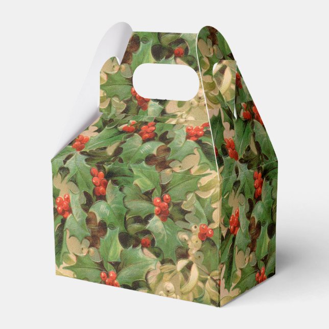 Caixinha De Lembrancinhas Holly Tree Natal Vintage (Frente)