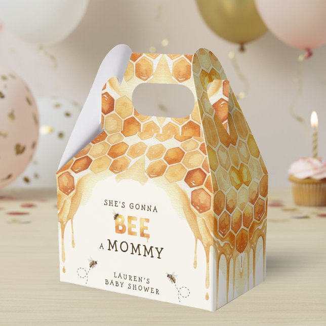 Caixinha De Lembrancinhas Honey Bee Honeycomb Watercolor Baby Shower (Honey Bee Honeycomb Watercolor Baby Shower Favor Boxes
)