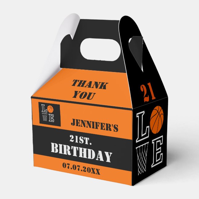 Caixinha De Lembrancinhas Hoops de basquete, Presente de Jogador de Basquete (Frente)