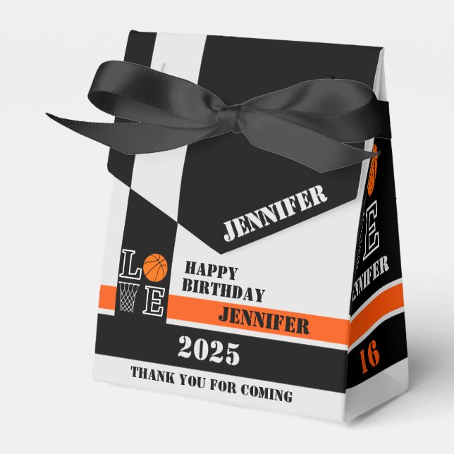 Caixinha De Lembrancinhas Hoops de basquete, Presente de Jogador de Basquete (Frente)
