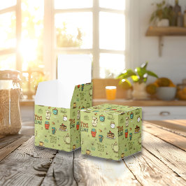 Caixinha De Lembrancinhas Hora do chá e mel em verde