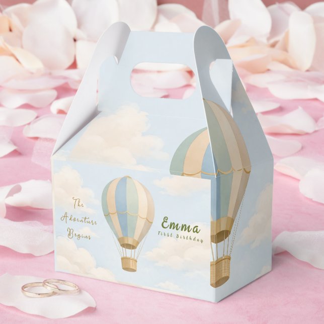 Caixinha De Lembrancinhas Hot Air Balloon First Birthday Favor Boxes (Casamento)