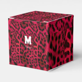 Caixinha De Lembrancinhas Hot Pink Leopard Print Faux