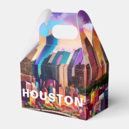 Caixinha De Lembrancinhas Houston Skyline Abstrato Art