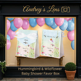 Caixinha De Lembrancinhas Hummingbird & Wildflower Baby Shower