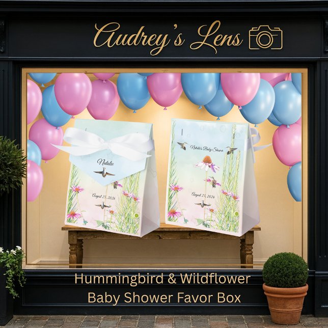 Caixinha De Lembrancinhas Hummingbird & Wildflower Baby Shower (Criador carregado)