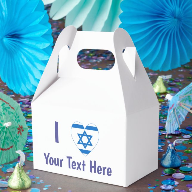 Caixinha De Lembrancinhas I (Sinalizador Israelita) Seu Texto Azul (Festa)