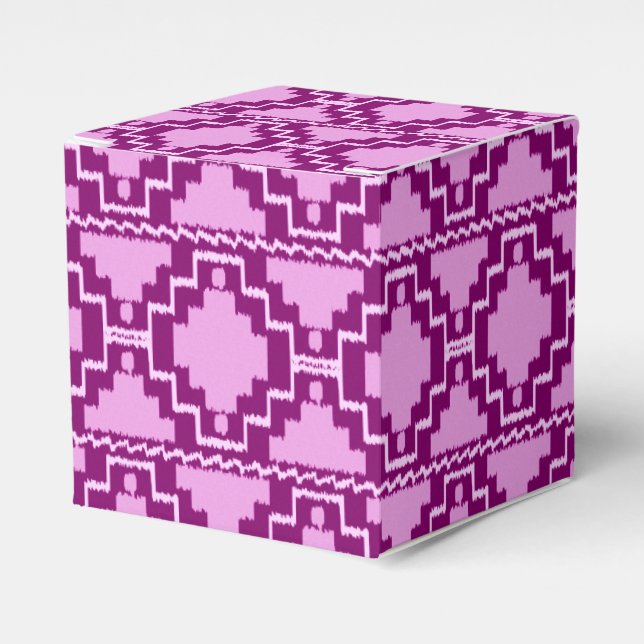 Caixinha De Lembrancinhas Ikat Aztec Pattern - Ametist Purple e Violet (Frente)