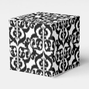 Caixinha De Lembrancinhas Ikat Moorish Damask - preto e branco